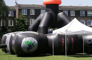 Outside view of our inflatable laser tag