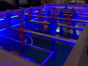 LED lights inside of the foosball