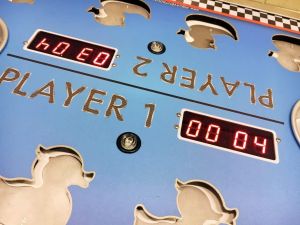Closeup of a Pluck A Duck steady hand game.