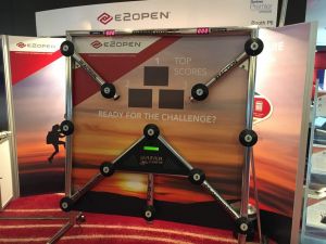 Batak Reaction Wall game customised with branded backdrop for an conference exhibition in London