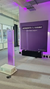 Purple branded Selfie Pod - front and back panels