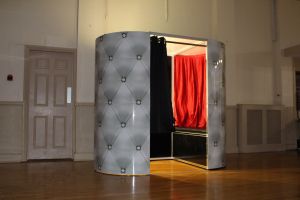 Photo Booth with customised skin in a chesterfield style.