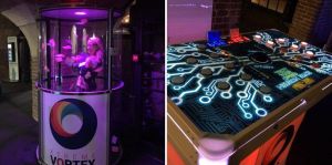 Experience Room at The Festival of Marketing 2016 with Cash Grabber, Neruon Race Reaction Game and LED Pool Table.