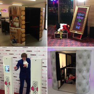 Range of Photo Booth products including Green Screen, Selfie Mirror and Social Media Booth.