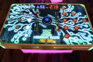 The Two Player Neuron Race is completed with LED Lights, Table and Branding