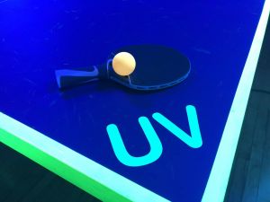 The UV Table Tennis including bats and UV ping pong balls