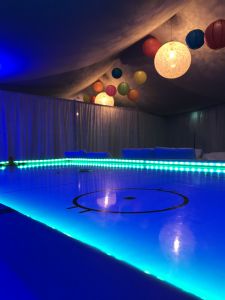 Air Hockey Table, showing different LED lights