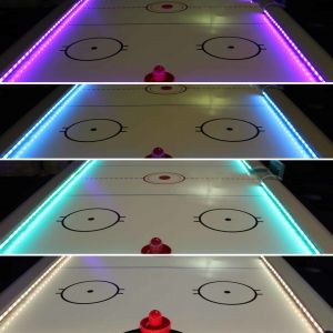 Pick, Blue, Light Blue and White LED coloured Air Hockey
