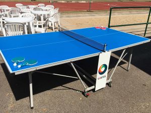 Table Tennis side panel branded with Xtreme Vortex logo and name
