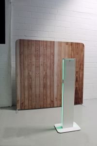 LED Selfie Pod with Wooden Background