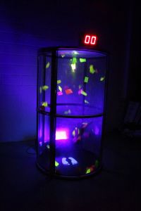 UV Cash Grabber with multicoloured neon paper