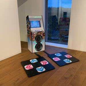 2 player dance machine set up for an event