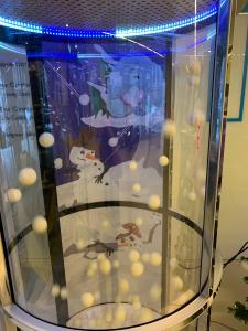 snownado machine with snowmen christmas panel and led lights