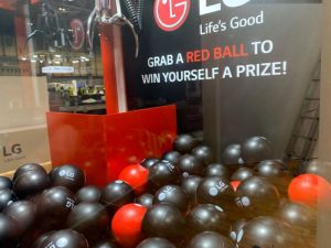 Coloured Balls in our Prize Crane