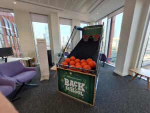 Front and Screen panels branding with Basketball balls