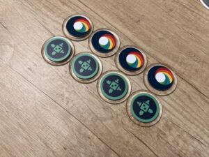 Plinko has 4 discs for you to add your design on.