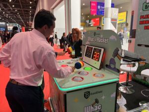 Player using the Whack A Mole