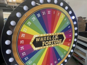 Prize Wheel with our Standard Branding ready for a event